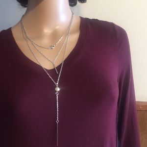 Silver triple layered Necklace